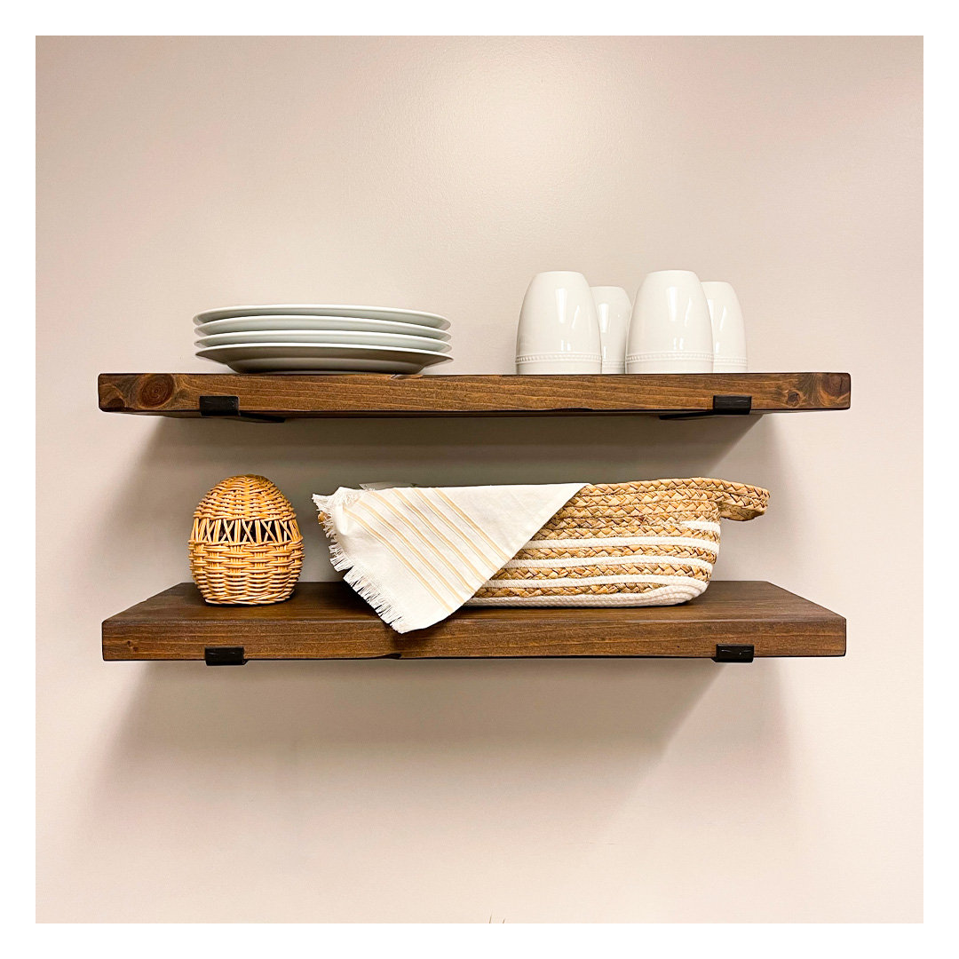 Calheme Rustic Shelves With J Brackets